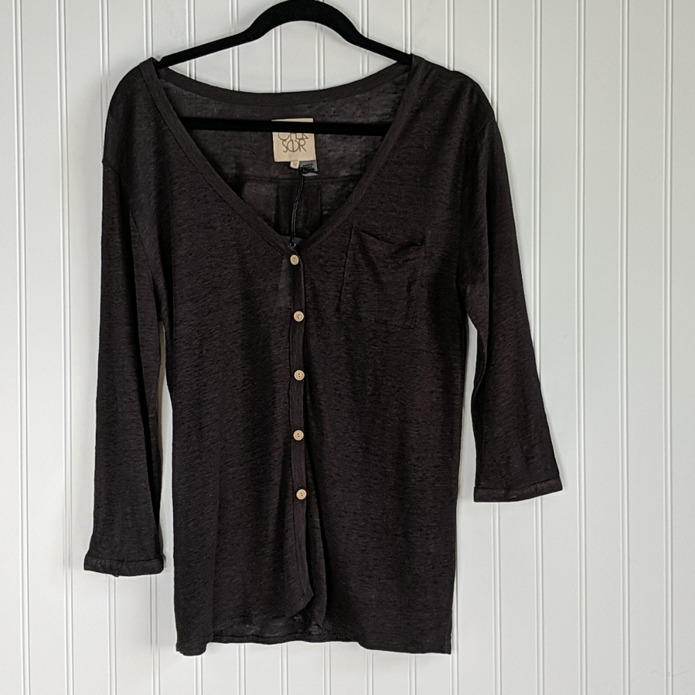 Chaser Button Down Linen Top